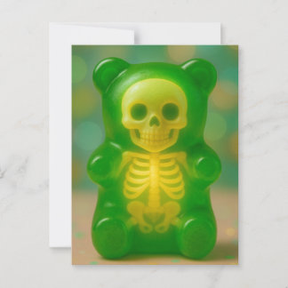 Gummy Skeleton Bear Magnet Postcard