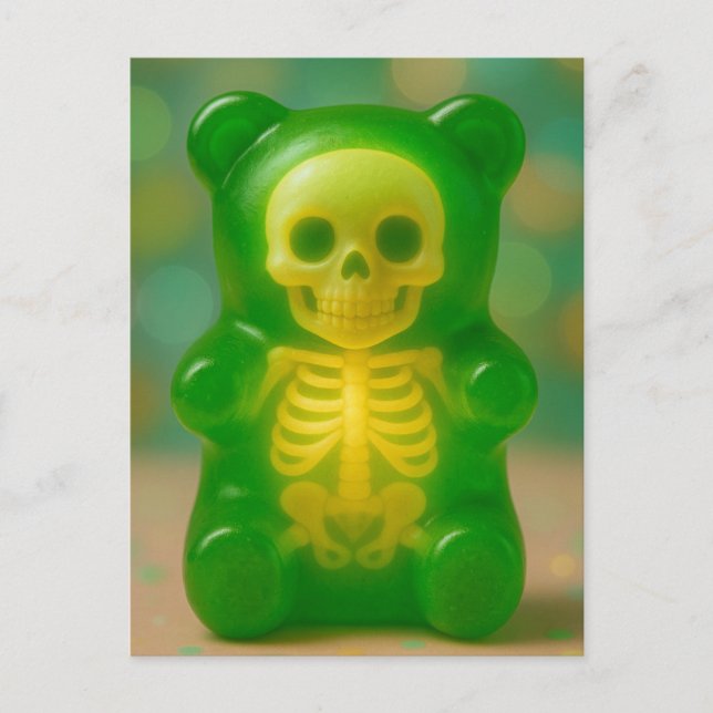 Gummy Skeleton Bear Magnet Postcard (Front)