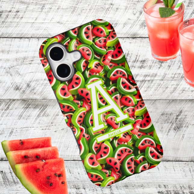 Gummy Watermelon Candy Monogram Case-Mate iPhone Case (Creator Uploaded)
