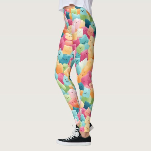 Gummy Wonderland A Colorful Array of Candy Critte Leggings