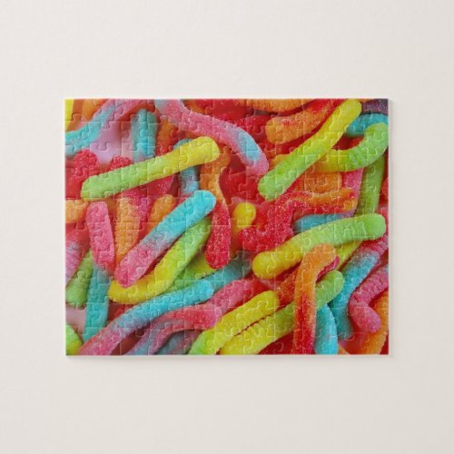 Gummy worms candy jigsaw puzzle