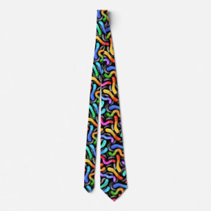 Gummy Worms Tossed, a sweet Halloween party gift Neck Tie