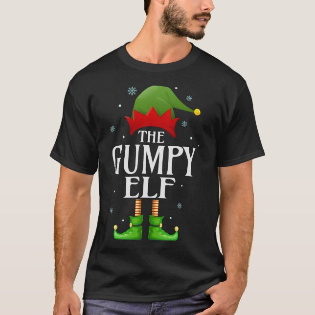 Gumpy Elf Xmas Matching Family Christmas Grandpa T-Shirt (Front)