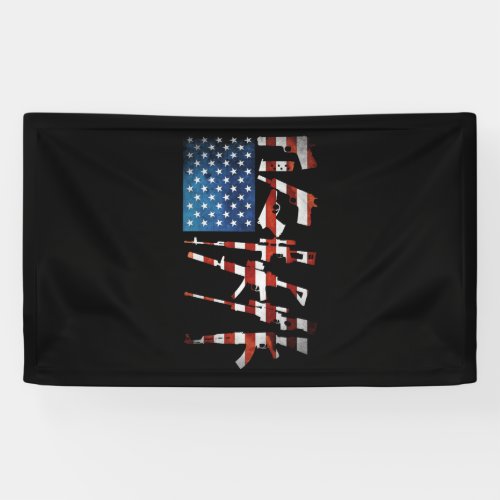 Gun American Flag 4th of July Banner