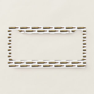 Gun Ammo Bullet Pattern License Plate Holder Frame