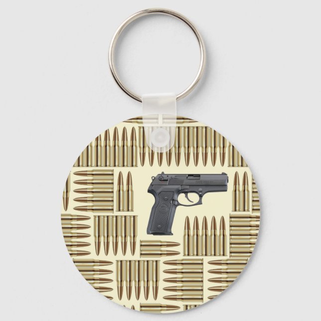 Gun and bullets keychain (Front)