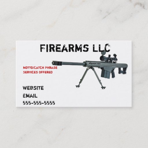 Customizable Gun Business Card