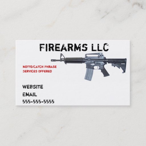 Customizable Gun Business Card