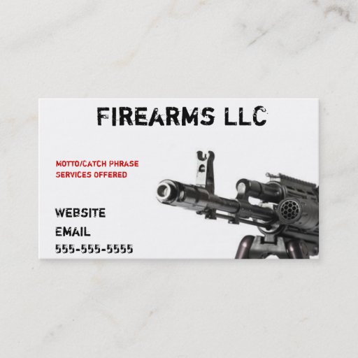 Customizable Gun Business Card