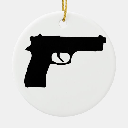 Gun Ceramic Ornament