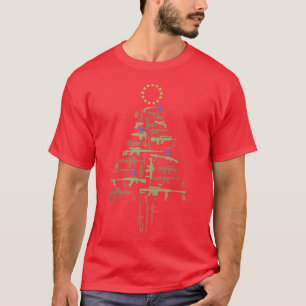 GUN CHRISTMAS TREE Funny Guns Xmas Light Tree T-Shirt