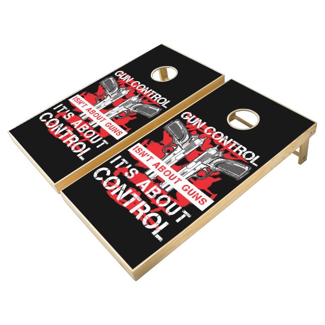Gun Control Cornhole Set (Angled)