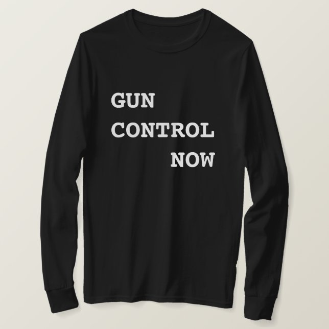 Gun Control Now, bold white text, Protest March T-Shirt (Design Front)