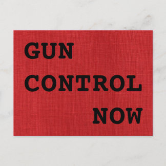 Gun Control Now on Red Linen Texture Photo Postcard