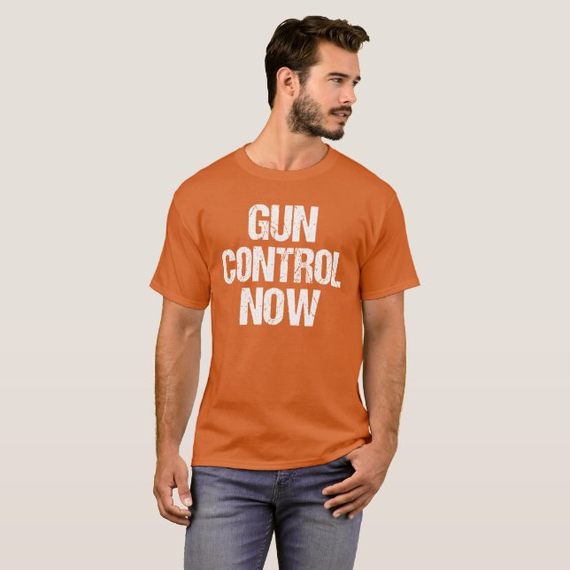 Gun Control Now Orange T-Shirt (Front Full)