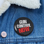 Gun Control Now Pinback Button<br><div class="desc">Gun Control Now buttons to wear to your next march or protest. We need sensible gun laws and regulations. Tell Congress to stop allowing the sale of assault rifles and automatic weapons to Americans and start background checks. Stop the school shootings and violence.</div>