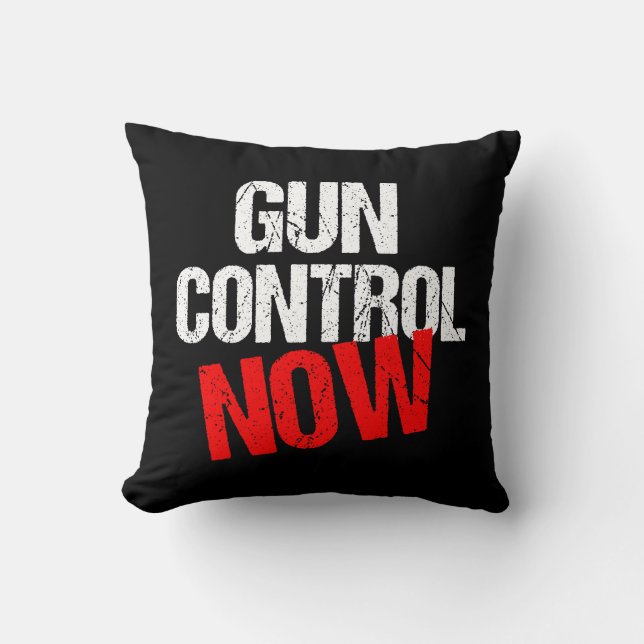Gun Control Now Throw Pillow (Front)
