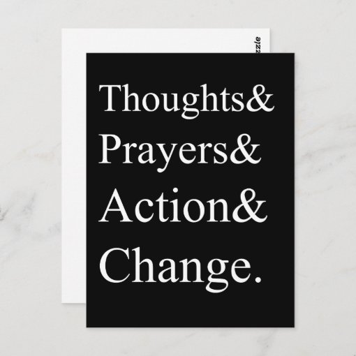 Gun Control Protest Postcard | Thoughts & Prayers | Zazzle