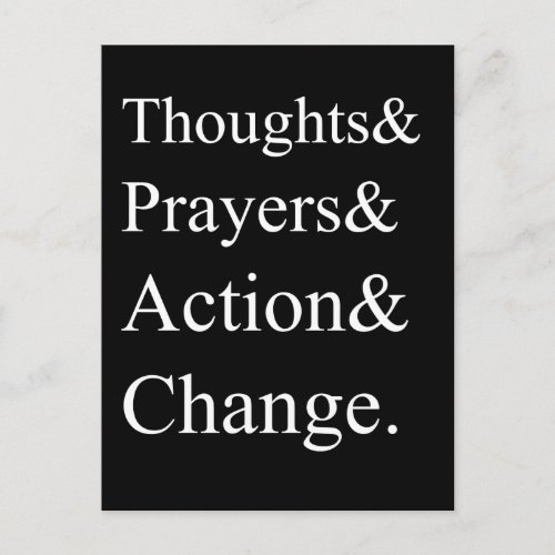 Gun Control Protest Postcard  Thoughts  Prayers