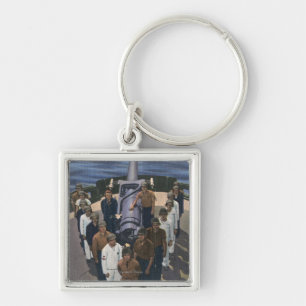Gun Crew in Victory Formation - US Navy Keychain