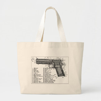 Gun Diagram Large Tote Bag