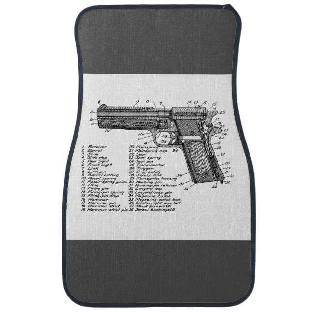 Gun Diagram V2 Car Floor Mat (Front)