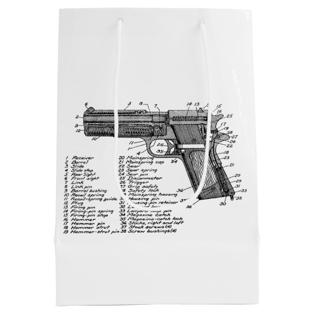 Gun Diagram V2 Medium Gift Bag (Back)