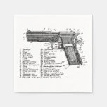 Gun Diagram V2 Paper Napkins at Zazzle