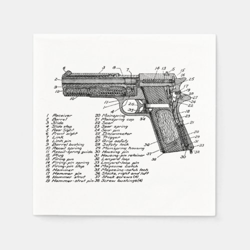 Gun Diagram V2 Paper Napkins