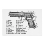 Gun Diagram V2 Placemat at Zazzle