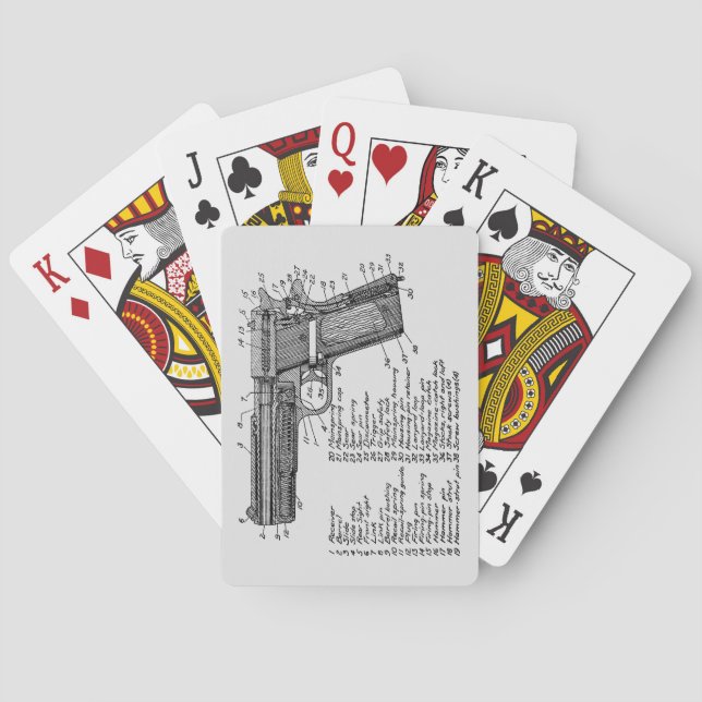 Gun Diagram V2 Poker Cards (Back)