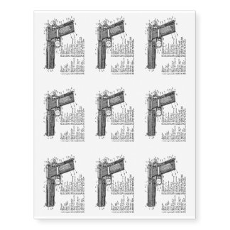 Gun Diagram V2 Temporary Tattoos