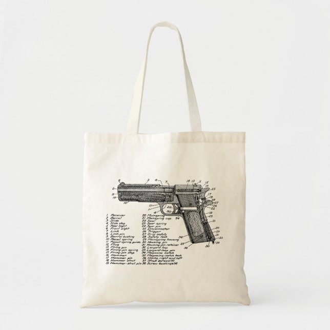 Gun Diagram V2 Tote Bag (Front)