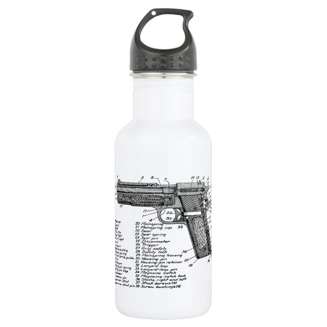 Gun Diagram V2 Water Bottle (Front)