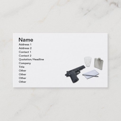 Customizable Gun Flask Notebook Business Card Template