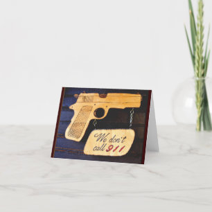 Gun Humor Letterpress Thank You Card