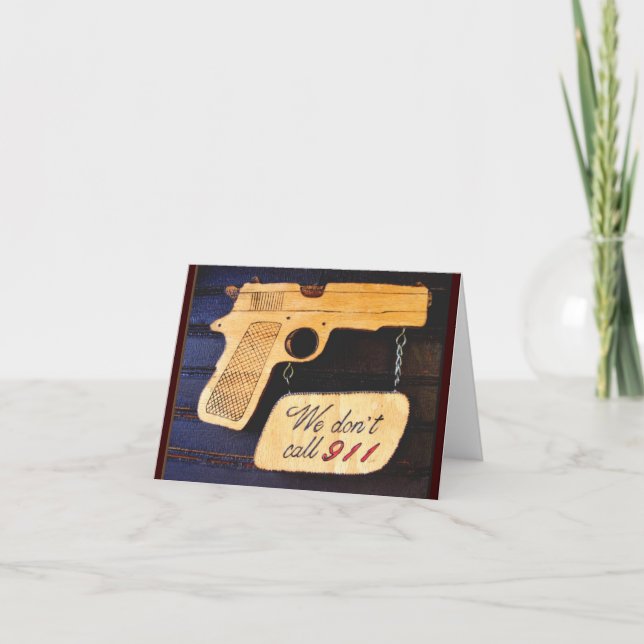 Gun Humor Letterpress Thank You Card (Front)