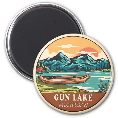 Gun Lake Michigan Boating Fishing Emblem Magnet