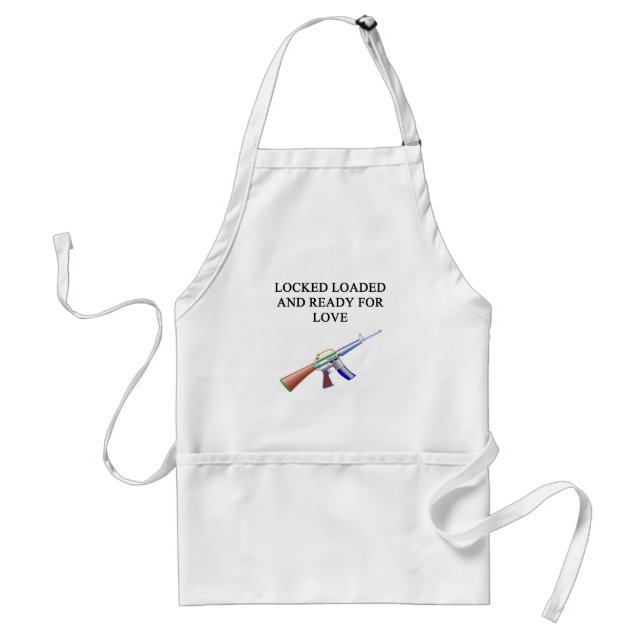 gun lover's joke adult apron (Front)