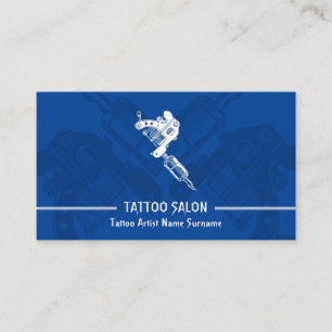 Gun Minimalist Modern Navy Tattoo Business Card