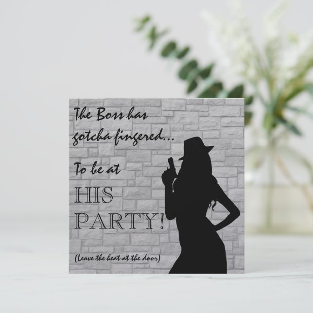 Gun Moll Silhouette Invitation (Standing Front)