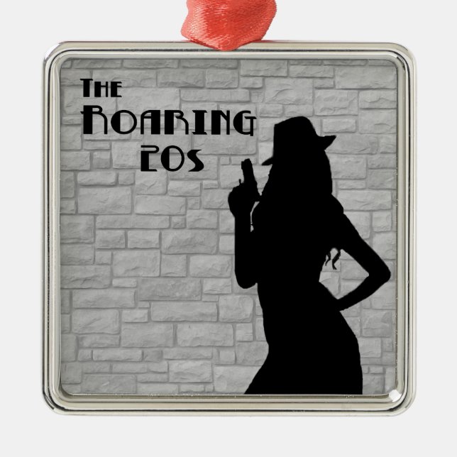 Gun Moll Silhouette Metal Ornament (Front)