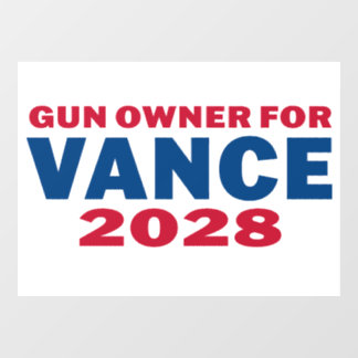 Gun Owner for Vance 2028 Window Cling