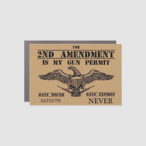 GUN PERMIT 2ND AMENDMENT    CAR MAGNET