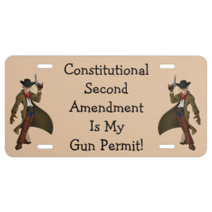 Gun Permit License Plate