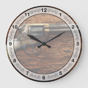Gun- Police - True Grit Large Clock