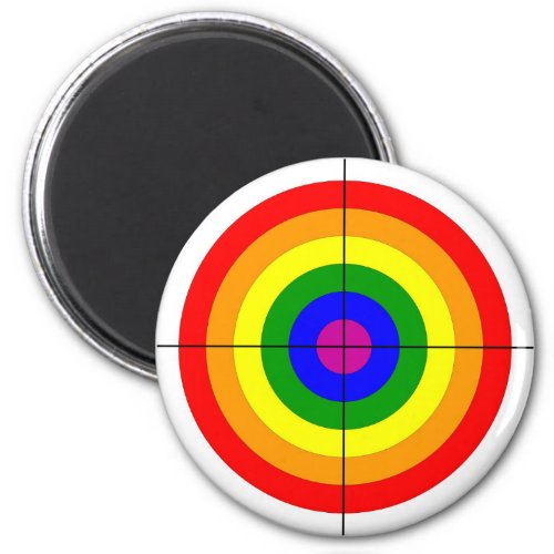 gun range bulls eye target gay magnet