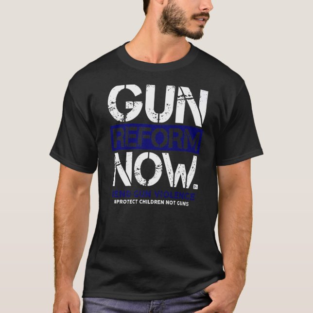 Gun Reform Now Enough End Gun Violence Awareness W T-Shirt (Front)