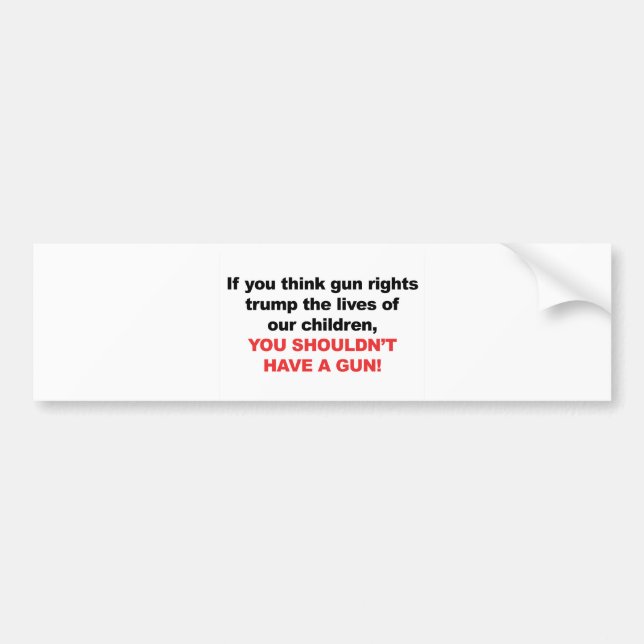 Gun Rights Over Children? You Shouldn't Have a Gun Bumper Sticker (Front)