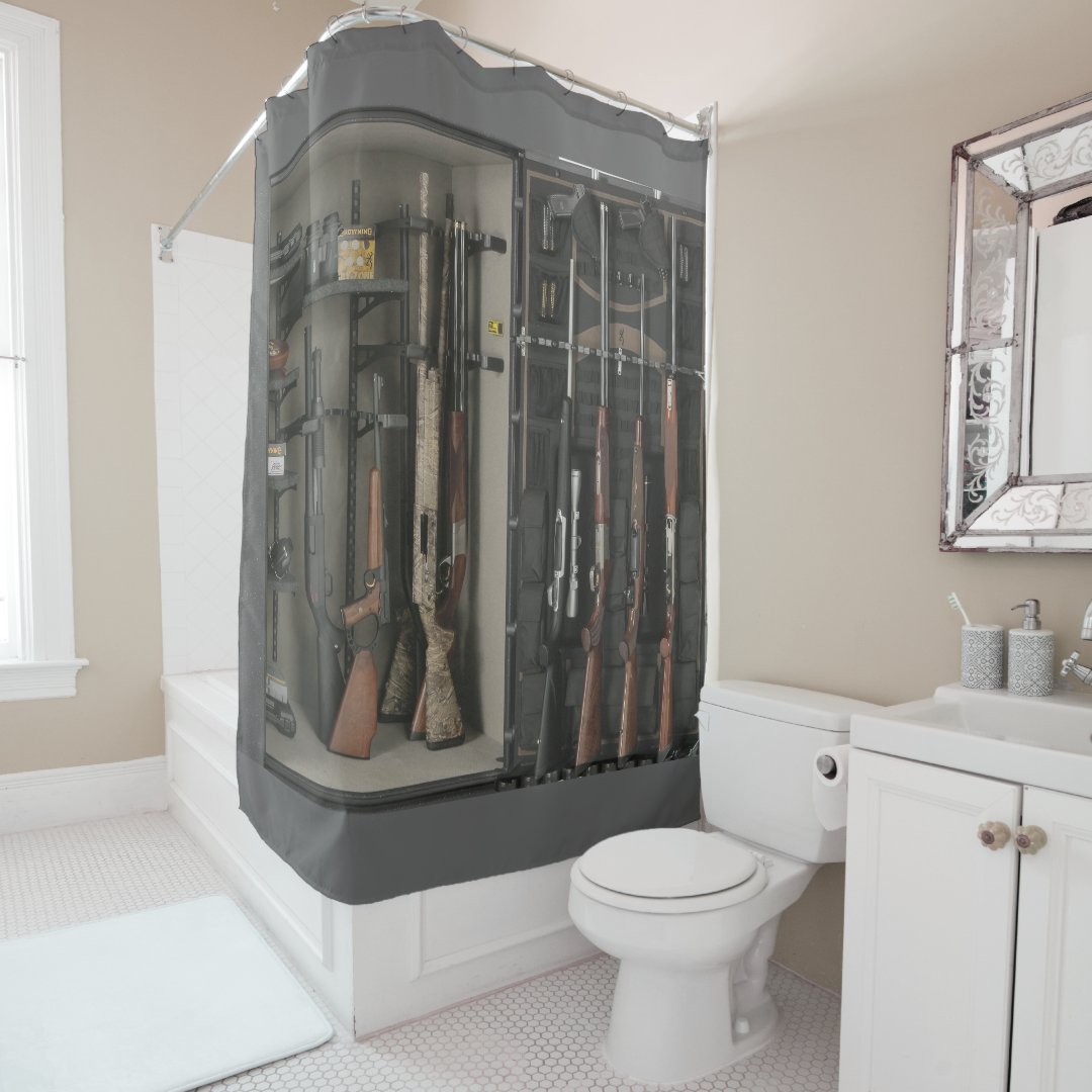 Gun safe Shower Curtain Zazzle